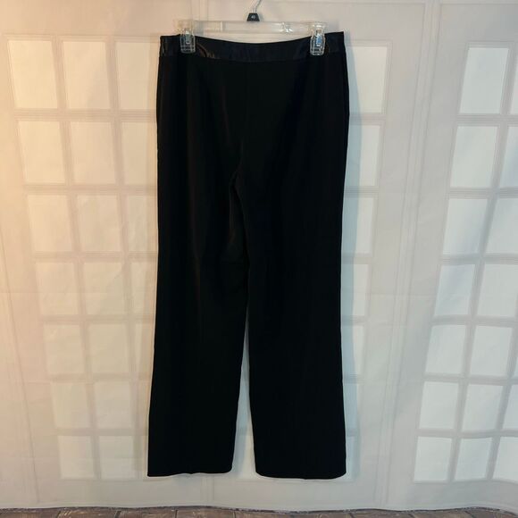 White House black market black wide leg satin trim pants size 8 - Picture 4 of 11